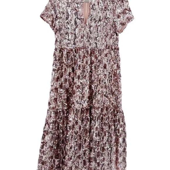 Anthropologie Maeve sequined midi dress (rose gold!) (XS) - Picture 6 of 12
